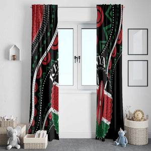 Kenya Window Curtain Harambee African Pattern - Coat of Arms Design