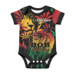 Personalized Reggae King Marley One Love Baby Onesie Rastafarian Lion Grunge