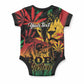 Personalized Reggae King Marley One Love Baby Onesie Rastafarian Lion Grunge