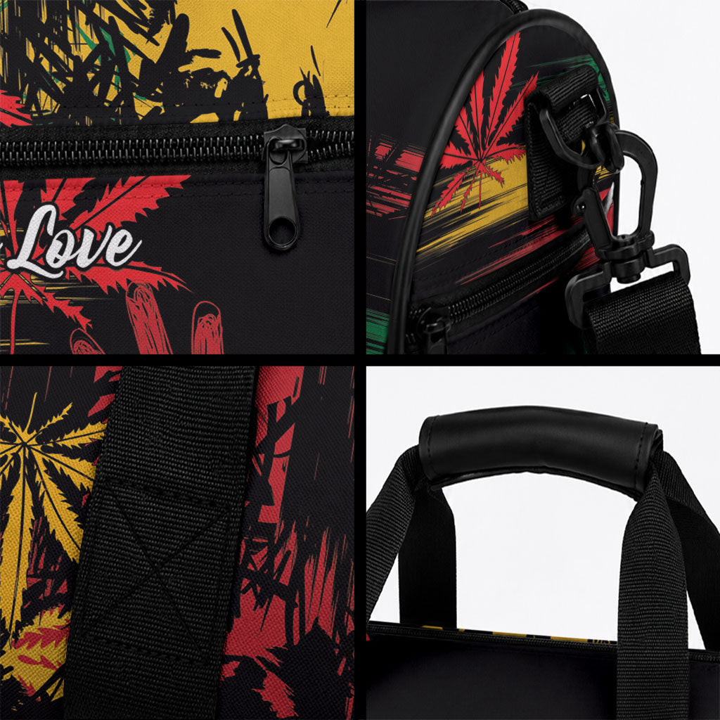 Reggae King Marley One Love Duffle Bag Rastafarian Lion Grunge