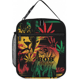 Reggae King Marley One Love Lunch Bag Rastafarian Lion Grunge