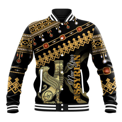 Assyrian New Year Baseball Jacket Akitu 6774 Kha B Nissan LT01