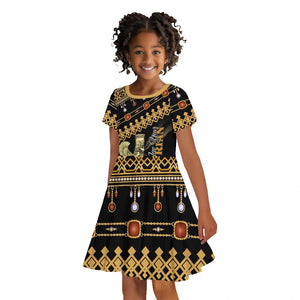 Assyrian New Year Kid Short Sleeve Dress Akitu 6774 Kha B Nissan