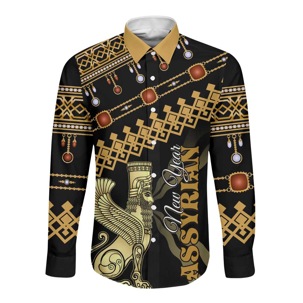 Assyrian New Year Long Sleeve Button Shirt Akitu 6774 Kha B Nissan