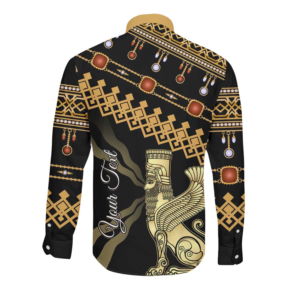 Assyrian New Year Long Sleeve Button Shirt Akitu 6774 Kha B Nissan