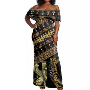 Assyrian New Year Off Shoulder Maxi Dress Akitu 6774 Kha B Nissan