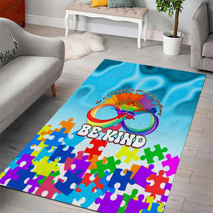 World Autism Awareness Day 2024 Area Rug In A World Where You Can Be Anything Be Kind