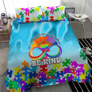 World Autism Awareness Day 2024 Bedding Set In A World Where You Can Be Anything Be Kind