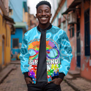 World Autism Awareness Day 2024 Bomber Jacket In A World Where You Can Be Anything Be Kind