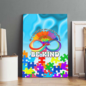 World Autism Awareness Day 2024 Canvas Wall Art In A World Where You Can Be Anything Be Kind