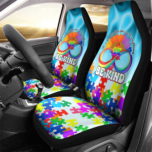 World Autism Awareness Day 2024 Car Seat Cover In A World Where You Can Be Anything Be Kind