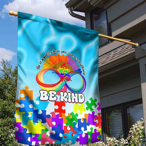 World Autism Awareness Day 2024 Garden Flag In A World Where You Can Be Anything Be Kind