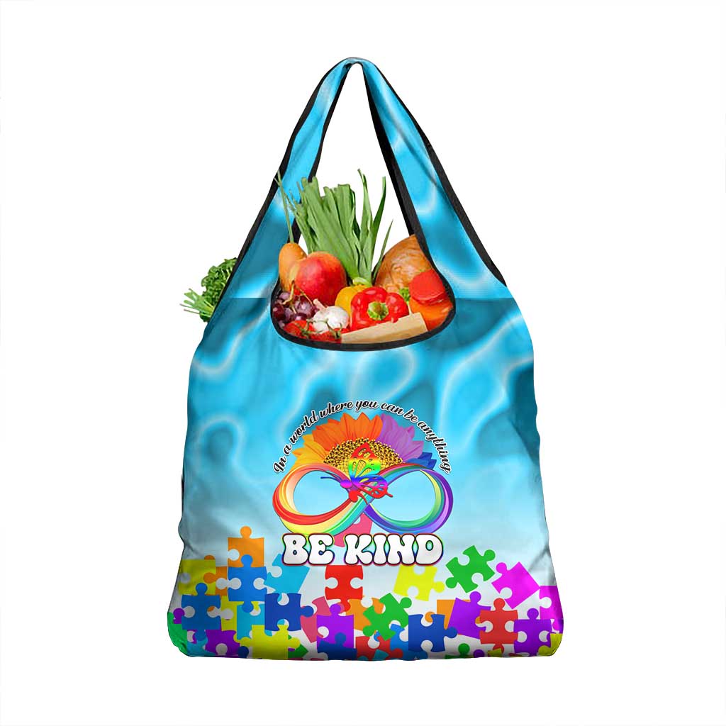 World Autism Awareness Day 2024 Grocery Bag In A World Where You Can Be Anything Be Kind