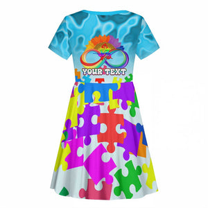 World Autism Awareness Day 2024 Kid Short Sleeve Dress In A World Where You Can Be Anything Be Kind