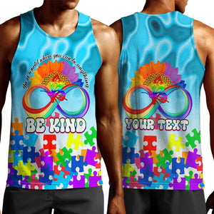 World Autism Awareness Day 2024 Men Tank Top In A World Where You Can Be Anything Be Kind