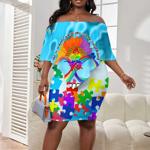 World Autism Awareness Day 2024 Off Shoulder Short Dress In A World Where You Can Be Anything Be Kind LT01