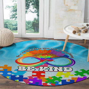 World Autism Awareness Day 2024 Round Carpet In A World Where You Can Be Anything Be Kind