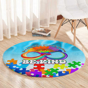 World Autism Awareness Day 2024 Round Carpet In A World Where You Can Be Anything Be Kind