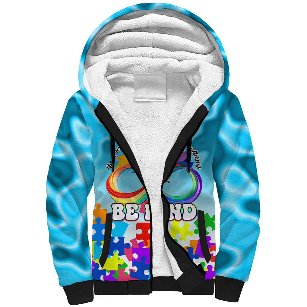 World Autism Awareness Day 2024 Sherpa Hoodie In A World Where You Can Be Anything Be Kind