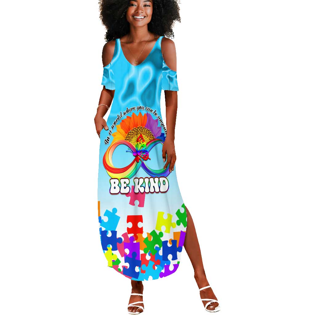 World Autism Awareness Day 2024 Summer Maxi Dress In A World Where You Can Be Anything Be Kind