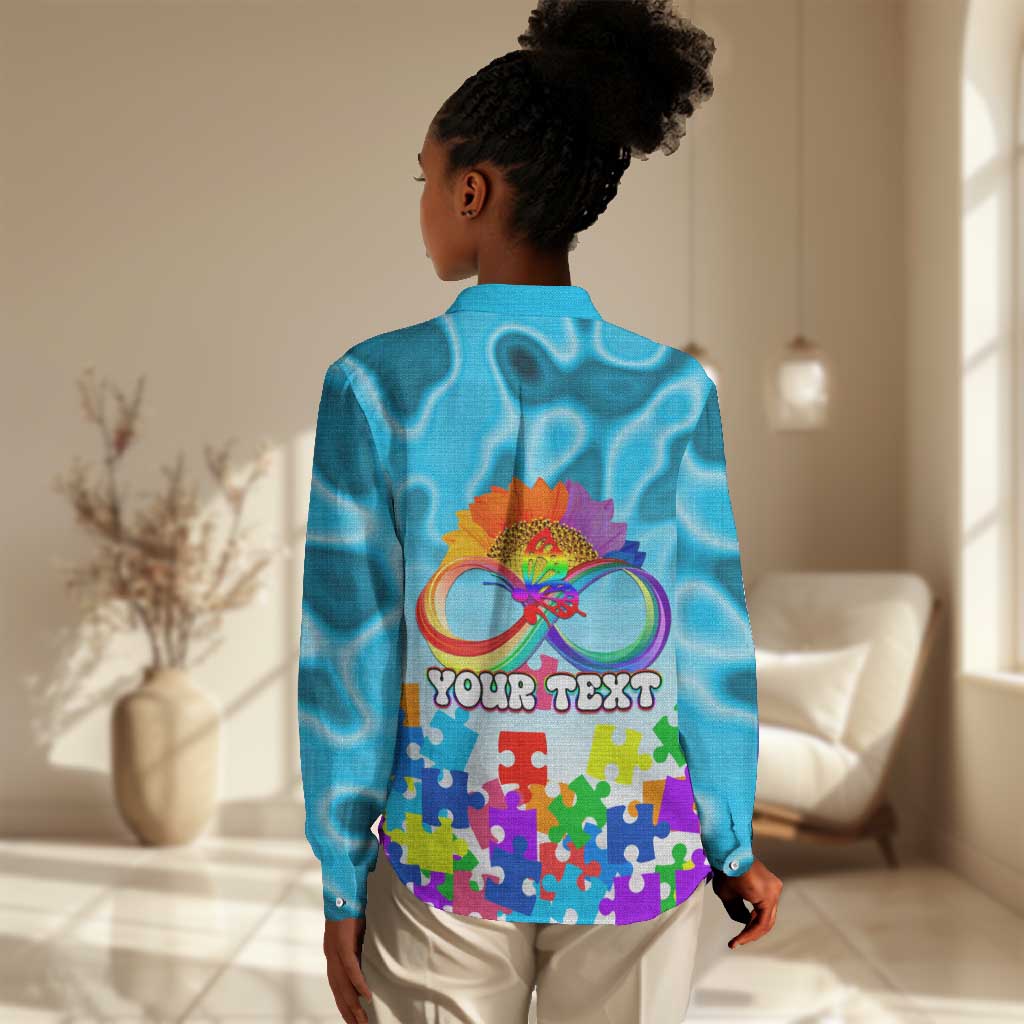 World Autism Awareness Day 2024 Women Casual Shirt In A World Where You Can Be Anything Be Kind LT01