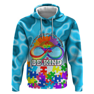 World Autism Awareness Day 2024 Zip Hoodie In A World Where You Can Be Anything Be Kind