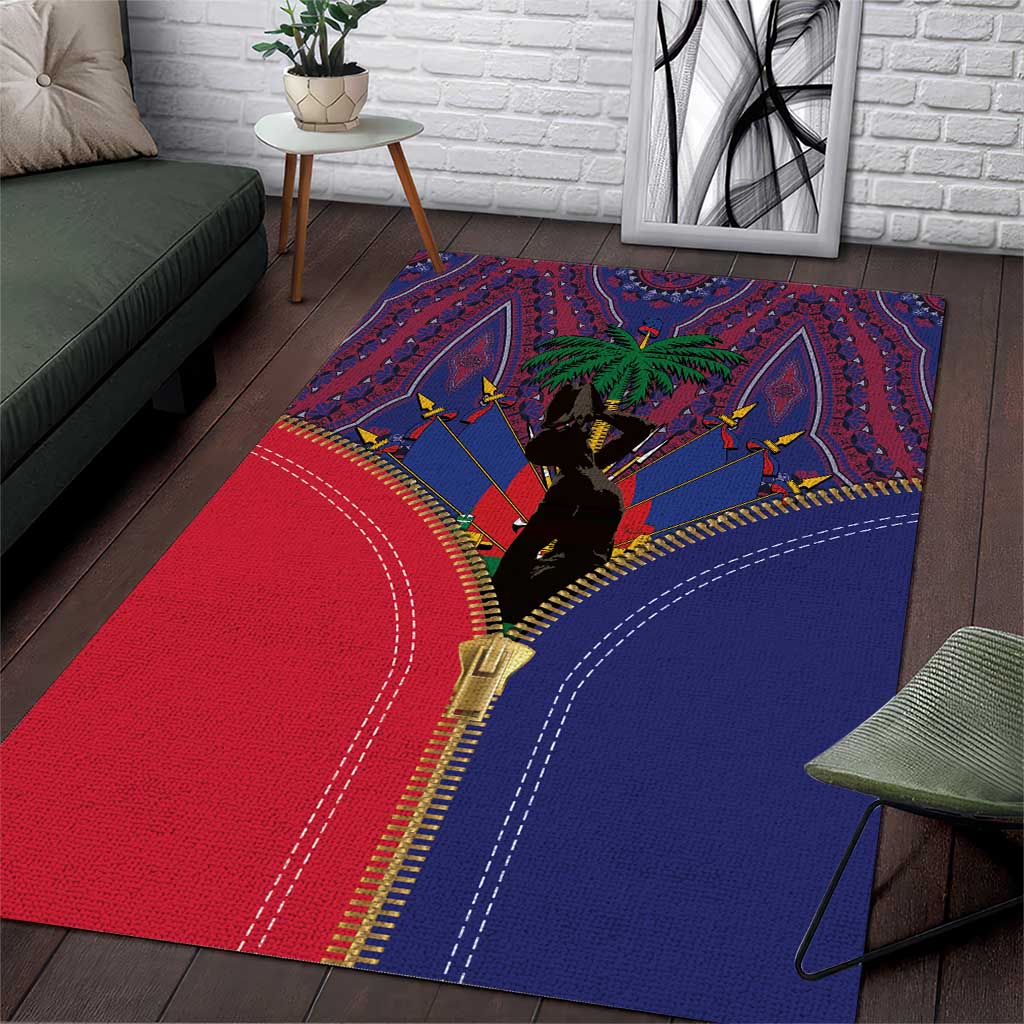 Afro Haiti Heritage Month Area Rug Zipper Stylized
