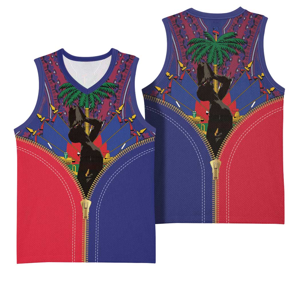 Afro Haiti Heritage Month Basketball Jersey Zipper Stylized LT01