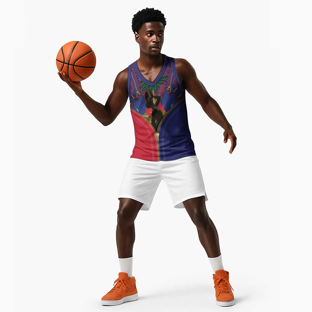 Afro Haiti Heritage Month Basketball Jersey Zipper Stylized LT01