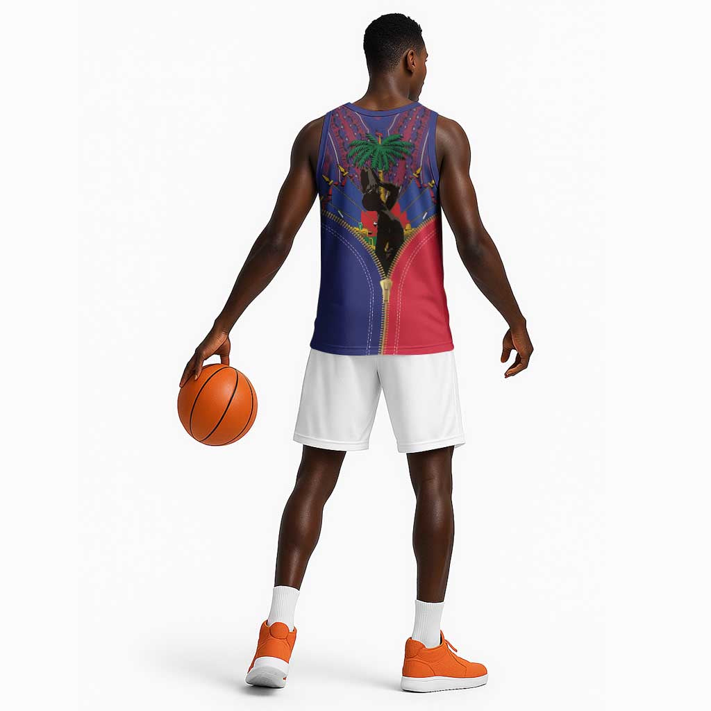 Afro Haiti Heritage Month Basketball Jersey Zipper Stylized LT01