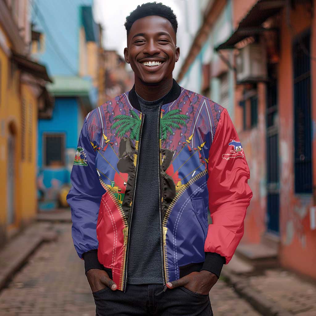 Afro Haiti Heritage Month Bomber Jacket Zipper Stylized