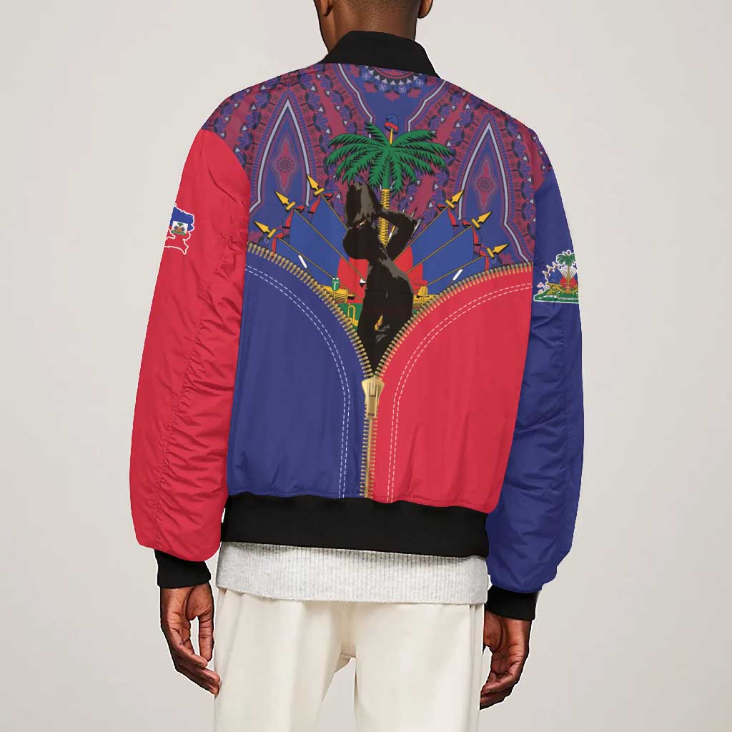 Afro Haiti Heritage Month Bomber Jacket Zipper Stylized