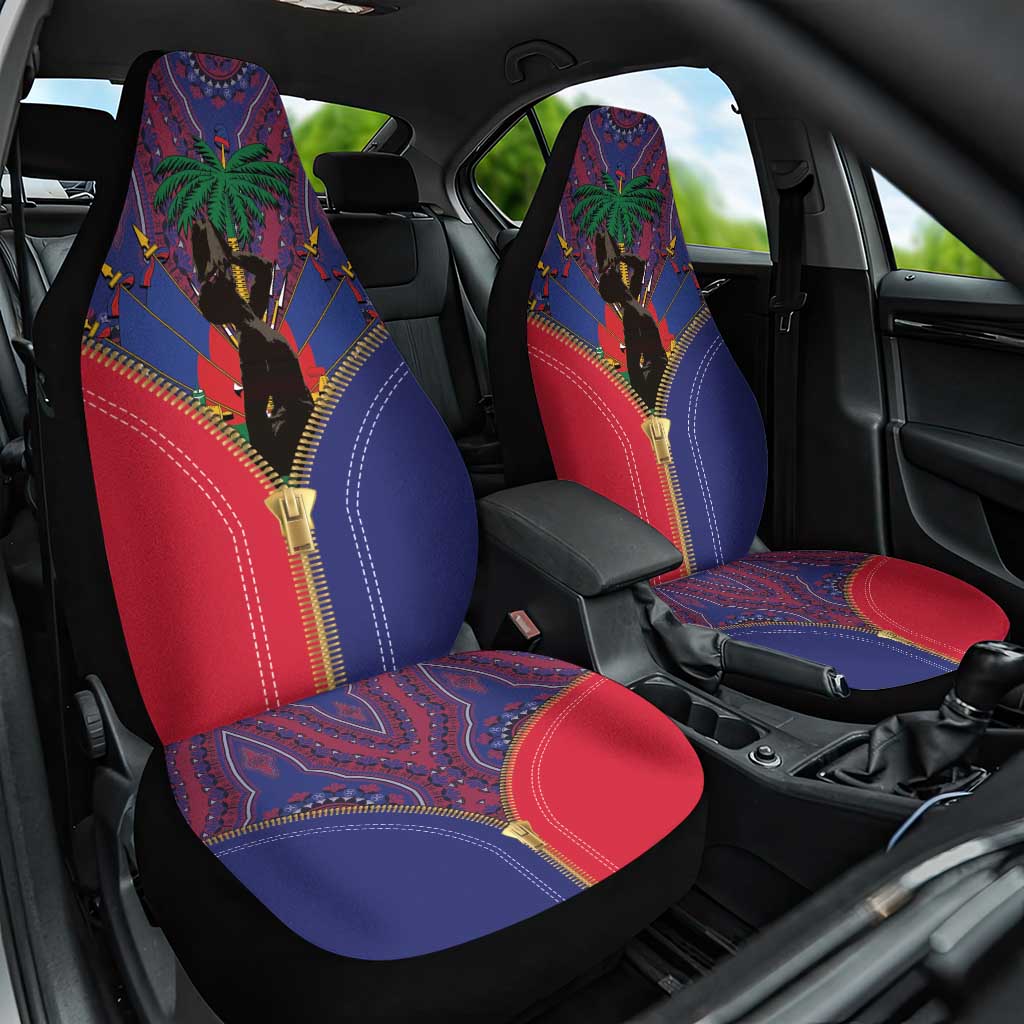 Afro Haiti Heritage Month Car Seat Cover Zipper Stylized
