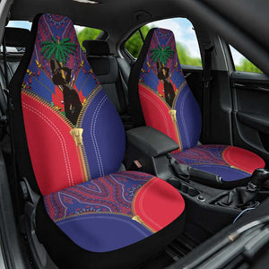 Afro Haiti Heritage Month Car Seat Cover Zipper Stylized