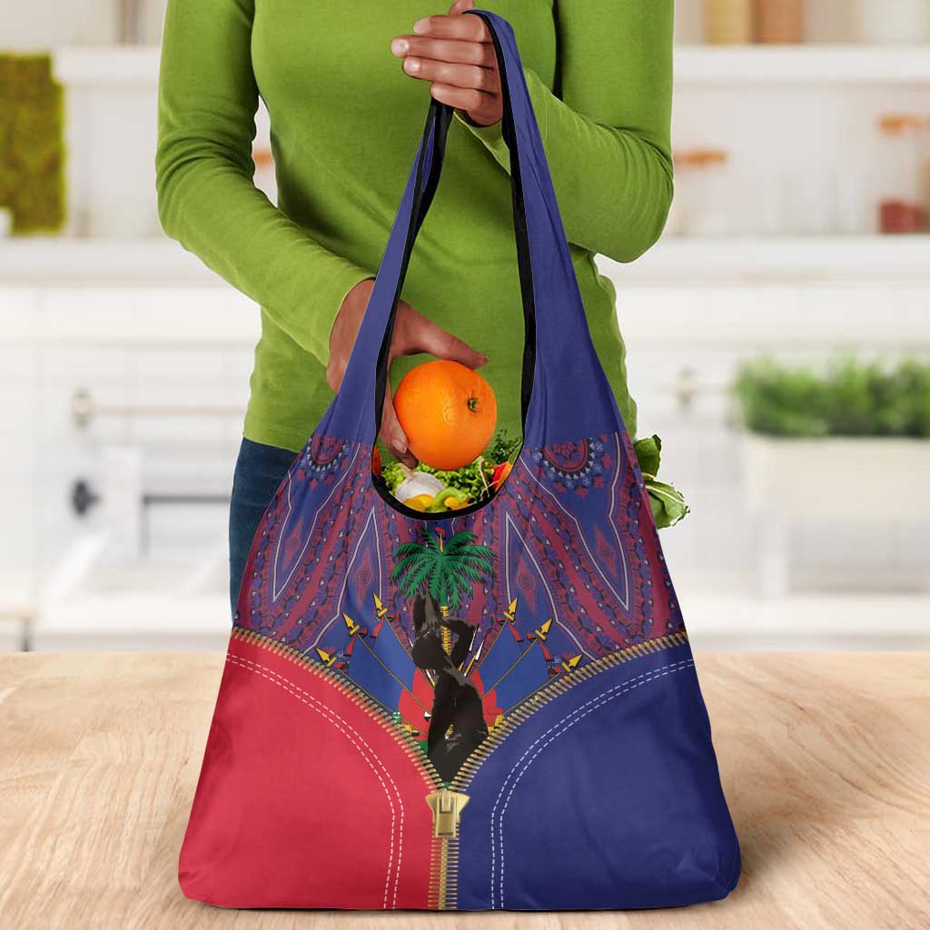 Afro Haiti Heritage Month Grocery Bag Zipper Stylized