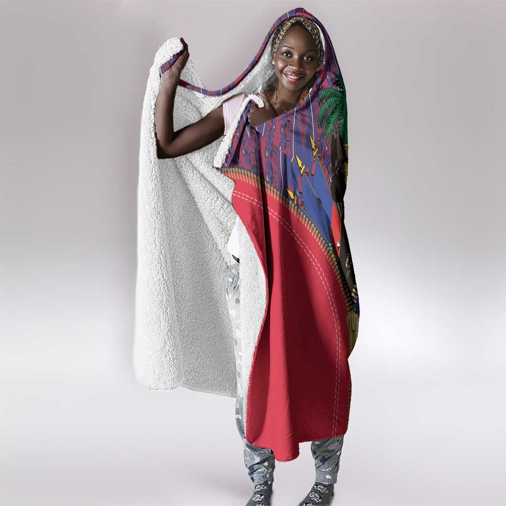 Afro Haiti Heritage Month Hooded Blanket Zipper Stylized