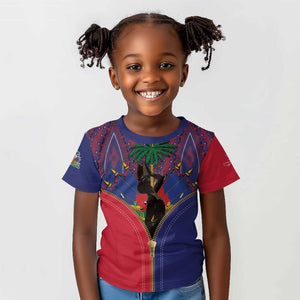 Afro Haiti Heritage Month Kid T shirt Zipper Stylized