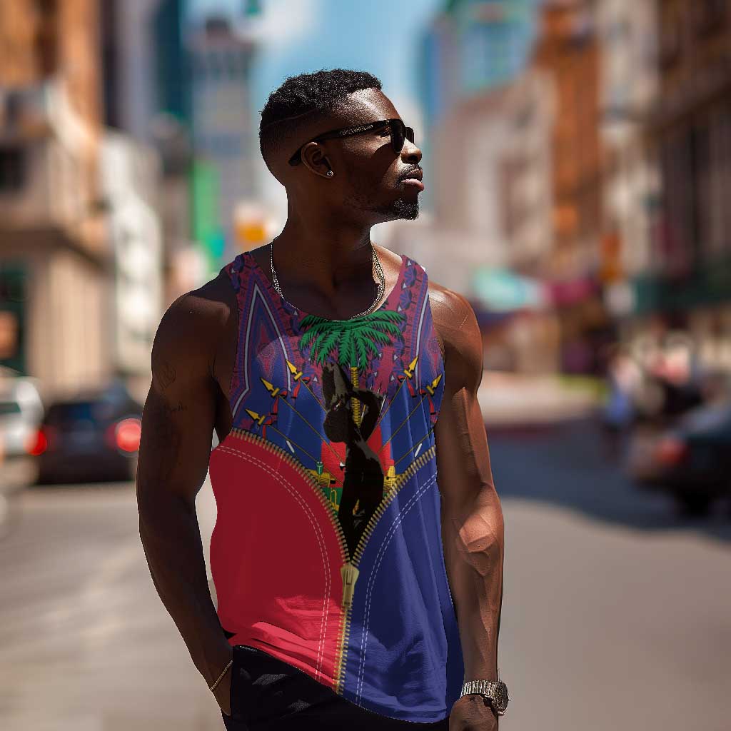 Afro Haiti Heritage Month Men Tank Top Zipper Stylized