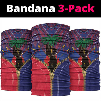 Afro Haiti Heritage Month Neck Gaiter Zipper Stylized LT01