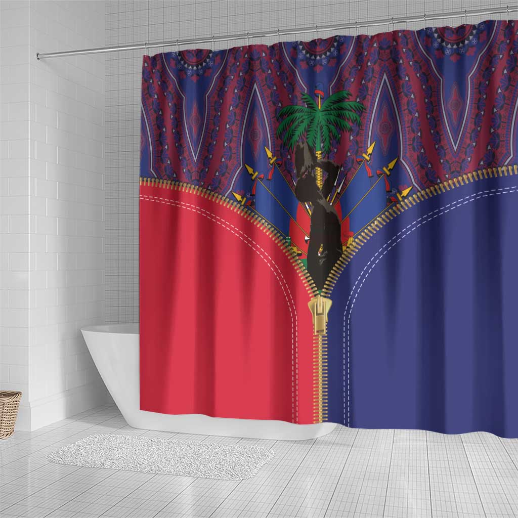 Afro Haiti Heritage Month Shower Curtain Zipper Stylized