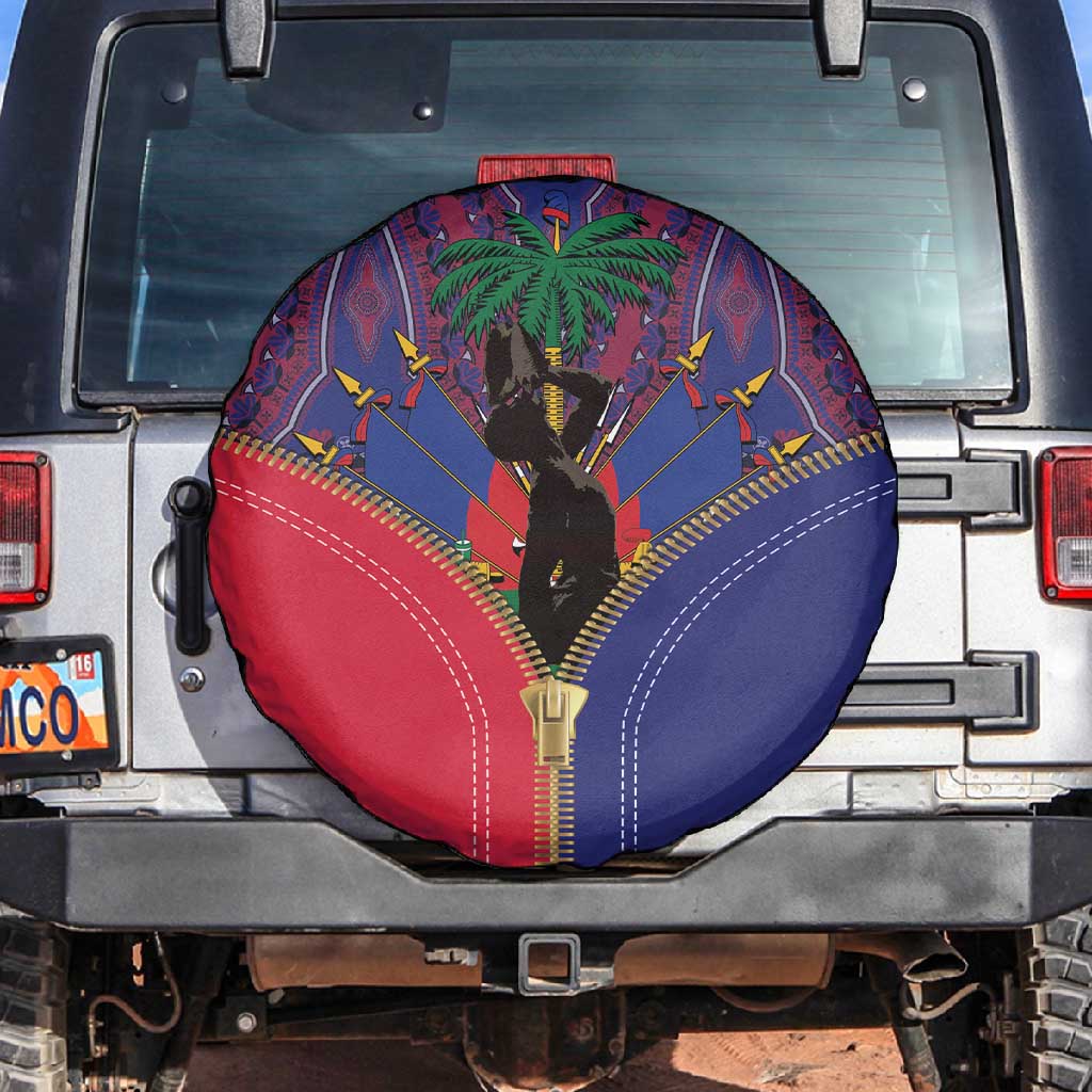 Afro Haiti Heritage Month Spare Tire Cover Zipper Stylized