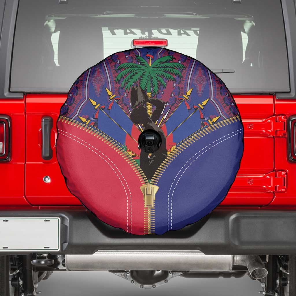 Afro Haiti Heritage Month Spare Tire Cover Zipper Stylized