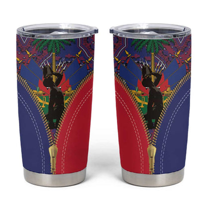 Afro Haiti Heritage Month Tumbler Cup Zipper Stylized