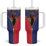 Afro Haiti Heritage Month Tumbler With Handle Zipper Stylized