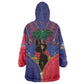 Afro Haiti Heritage Month Wearable Blanket Hoodie Zipper Stylized