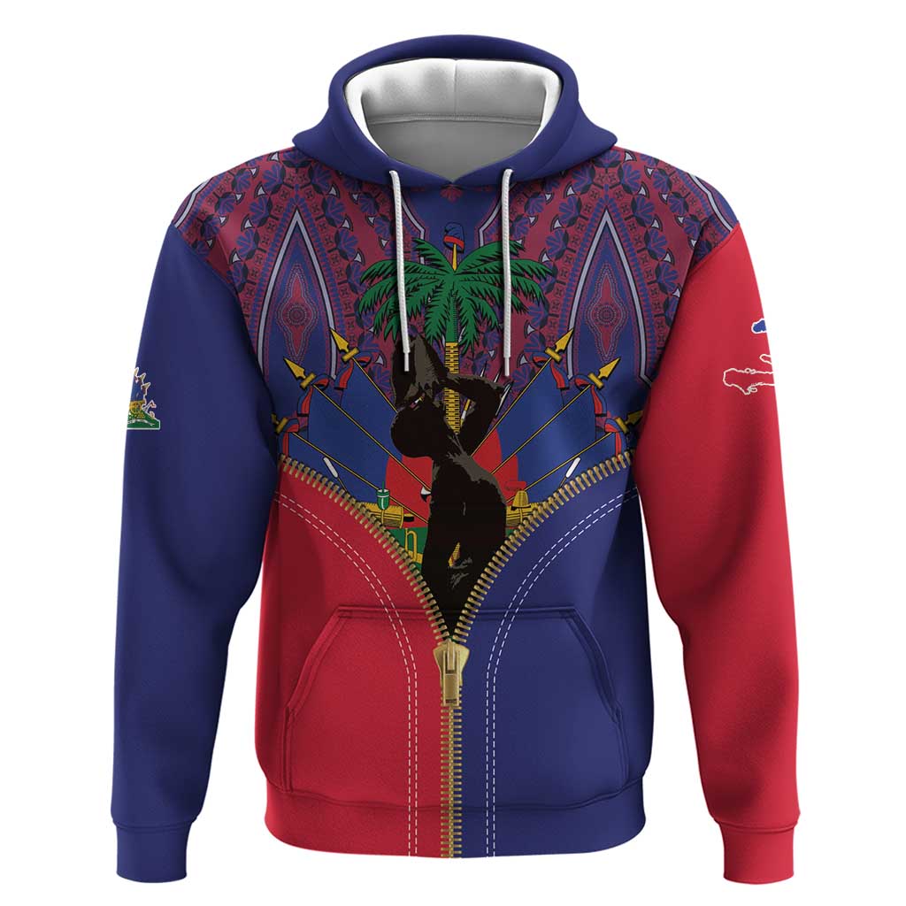 Afro Haiti Heritage Month Zip Hoodie Zipper Stylized