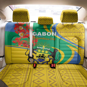 Gabon Independence Day Back Car Seat Cover Gabonaise Flamboyant African Pattern