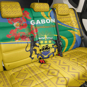 Gabon Independence Day Back Car Seat Cover Gabonaise Flamboyant African Pattern