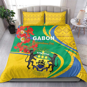 Gabon Independence Day Bedding Set Gabonaise Flamboyant African Pattern