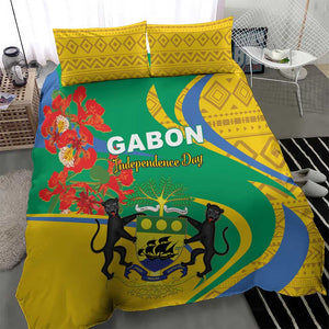 Gabon Independence Day Bedding Set Gabonaise Flamboyant African Pattern